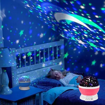 Yıldız Projektör Gece Lambası Çocuk oyuncak ışıkları Çocuklar karanlıkta parlayan Yıldız Ay Çocuklar için Uygun Uyku Sessizce Çocuk doğum günü hediyesi Görüntü 2