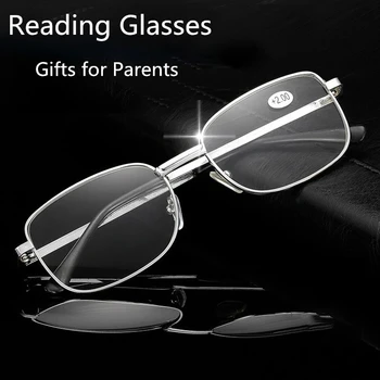 Zarif Tüm alaşımlı Çerçeve Okuma Gözlükleri Reçine Lensler ile Rahat Hafif Şeffaf Erkekler ve Kadınlar Gözlük Gafas