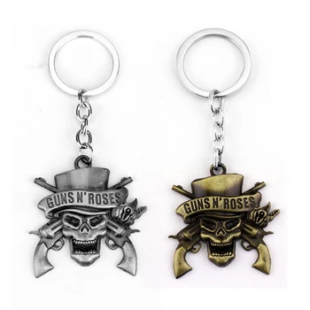 dongsheng Müzik Grubu GnR Guns N ' Roses Anahtarlık Drop-shipping Metal anahtarlıklar Hediye Chaveiro anahtarlık Takı arabalar için