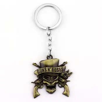 dongsheng Müzik Grubu GnR Guns N ' Roses Anahtarlık Drop-shipping Metal anahtarlıklar Hediye Chaveiro anahtarlık Takı arabalar için Görüntü 2