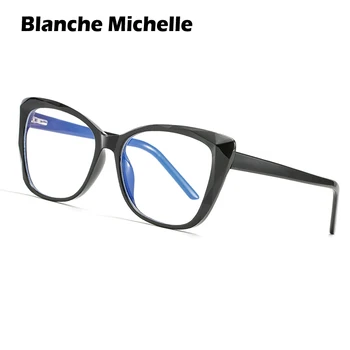 kedi göz gözlük çerçeve kadın anti mavi ışık gözlük şeffaf şeffaf bilgisayar optik gözlük UV400 vintage óculos gözlük Görüntü 2