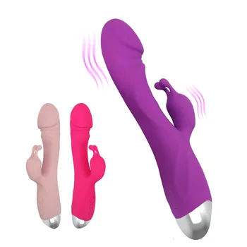 Çift G-spot Vibratör Tavşan Silikon Çift Vibratör Uyarıcı Vajina Vajina Anal Masaj Kadın Seks Oyuncak Yetişkin Ürünleri
