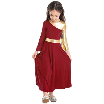 Çocuk Kız İbadet Liturjik Övgü Dans Elbise Uzun Kollu Rahat Gevşek Elbise Kilise Giyim Lirik Dans Kostümleri 2022 Yeni Görüntü 2