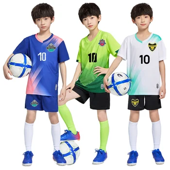 Çocuk futbol formaları şort Erkek Kız Futbol Giyim Seti Kısa Kollu futbol formaları Çocuklar Futbol Eşofman Forması
