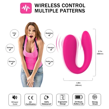 Çok frekanslı Kablosuz U şekli Yumurta Külot Giyilebilir Seks Klitoris g-spot Vibratör Vibe Yapay Penis Kadın Erkek Çiftler Sevgilisi Seks Oyuncak Görüntü 2