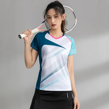 Özel Hızlı Kuru Nefes Badminton Gömlek Masa Tenisi Takım Oyunu Eğitim Egzersiz Fitness Spor 3D Baskı Kısa Kollu