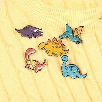 Özel Otobur Dinozor Parkı Emaye Pimleri Macera Broş Çanta Elbise Yaka Pin Beast Rozeti Takı Hediyeler Çocuklar Arkadaşlar için