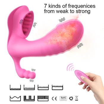 Şarj edilebilir Vibratör Uzaktan Kumanda Akıllı sıcaklık kontrolü G-spot Kadın Klitoris Görünmez Kelebek Panti için yapay penis 